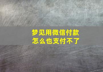 梦见用微信付款 怎么也支付不了